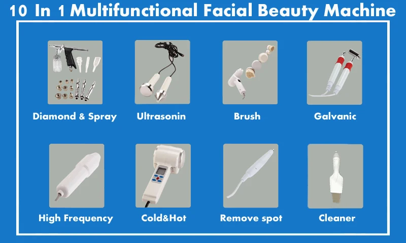 Professional Supplier Face Beauty Machine 2024 10 In 1 Multifunctional Radio Frequency Machine For Face And Body Skin Care