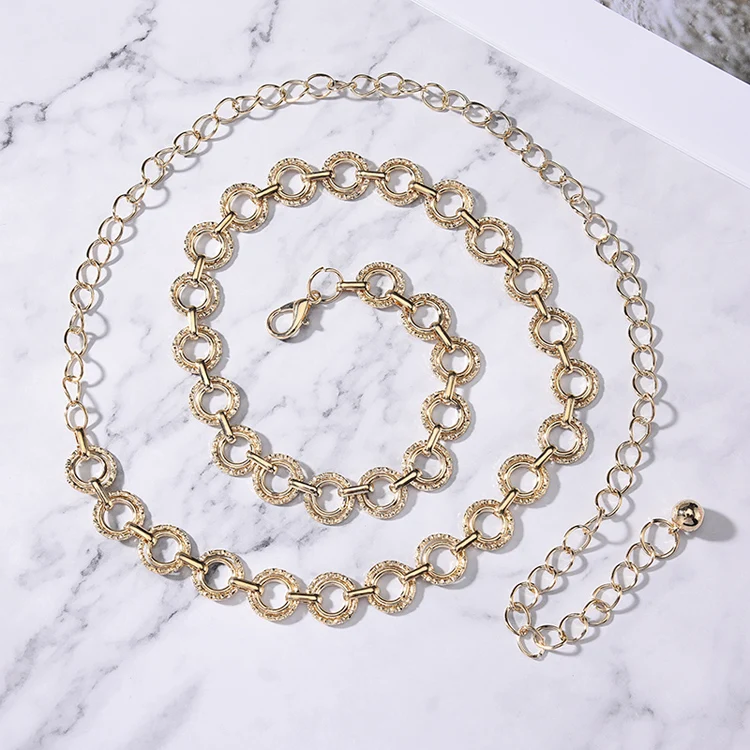 2022 Cheap trendy style iron waistband wholesale excellent quality chain belt for women