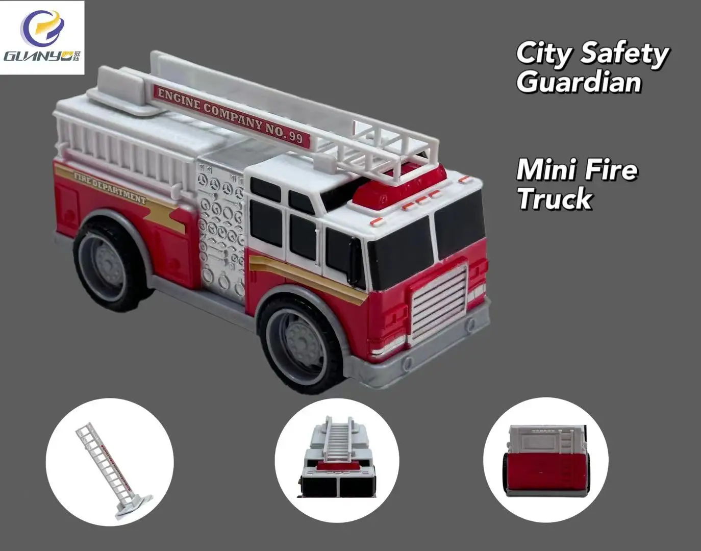 Fire Truck Toy  Rescue Vehicle Model Ladder Sound and Light Sound Effect Inertia Car For Children Gift