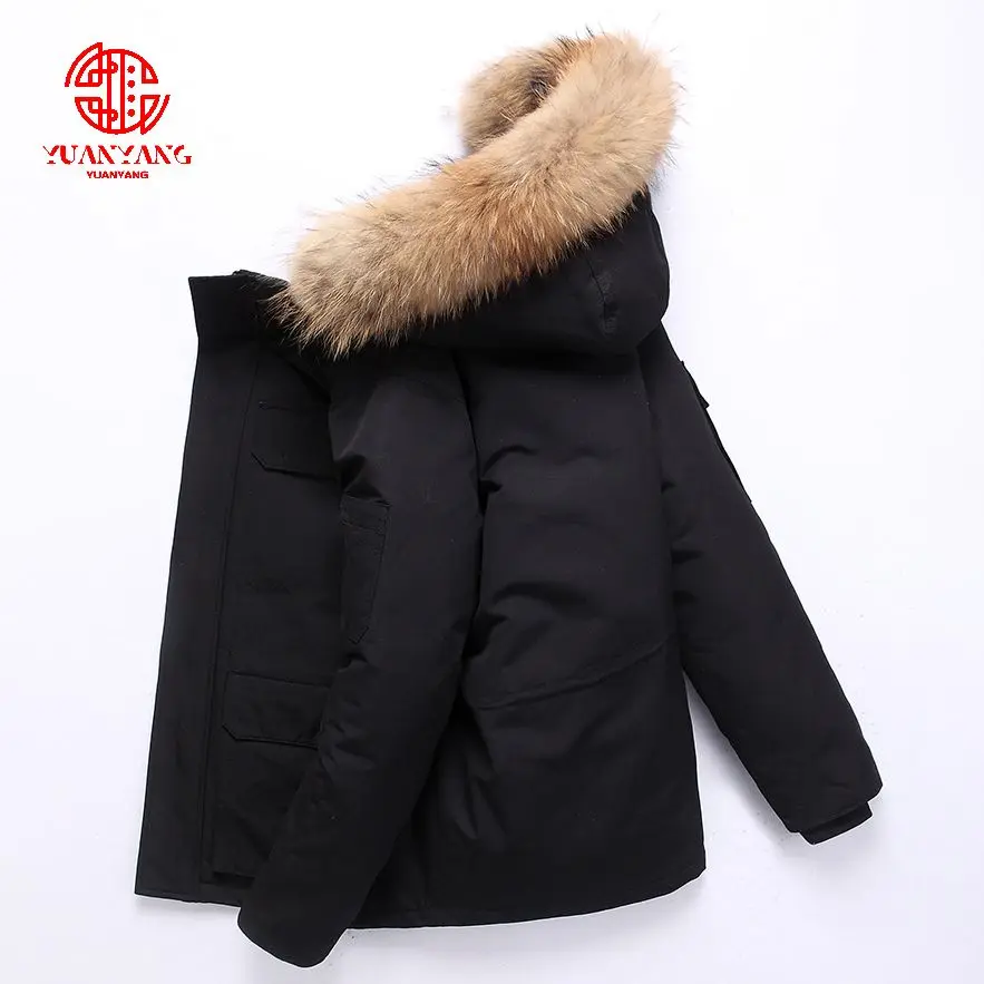 Warm Plus Velvet Thicken Windbreaker Parka Coats For Mens Custom Winter Windproof Fur Adults Men Thermal Soft Parka Jacket