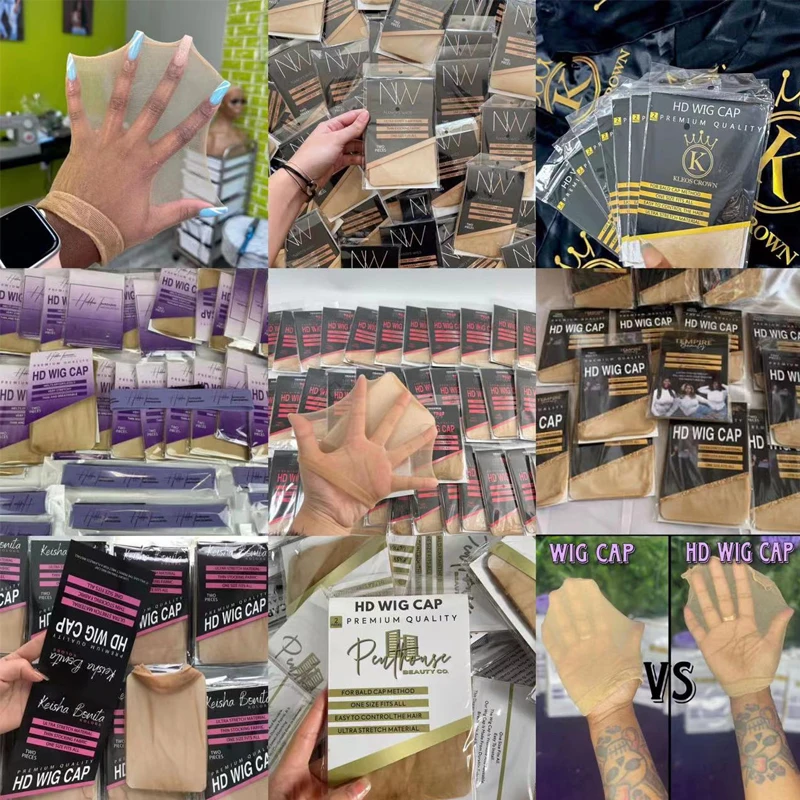 Custom Super Ultra Invisible Ventilated Thin Sheer Net Stocking Hd Wig Caps for Making Wigs Hair Extension Tools