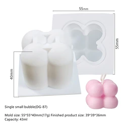 6 Cavity Single 3D Magic Cube Bubble Soap Wax Candle Mould Silicone Mold
