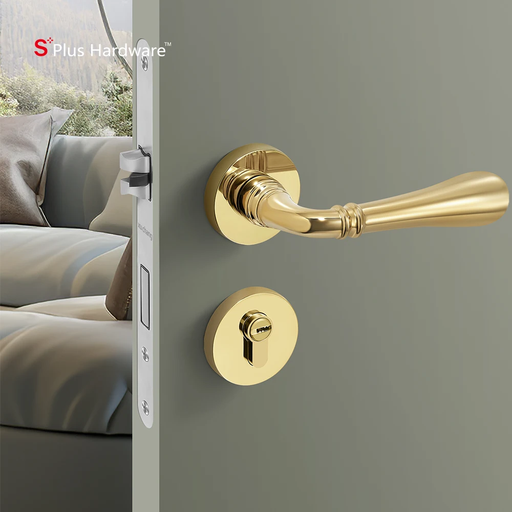 Round Zinc Alloy  Lever Door Handle for Interior Doors KGP Modern Design Door Handle