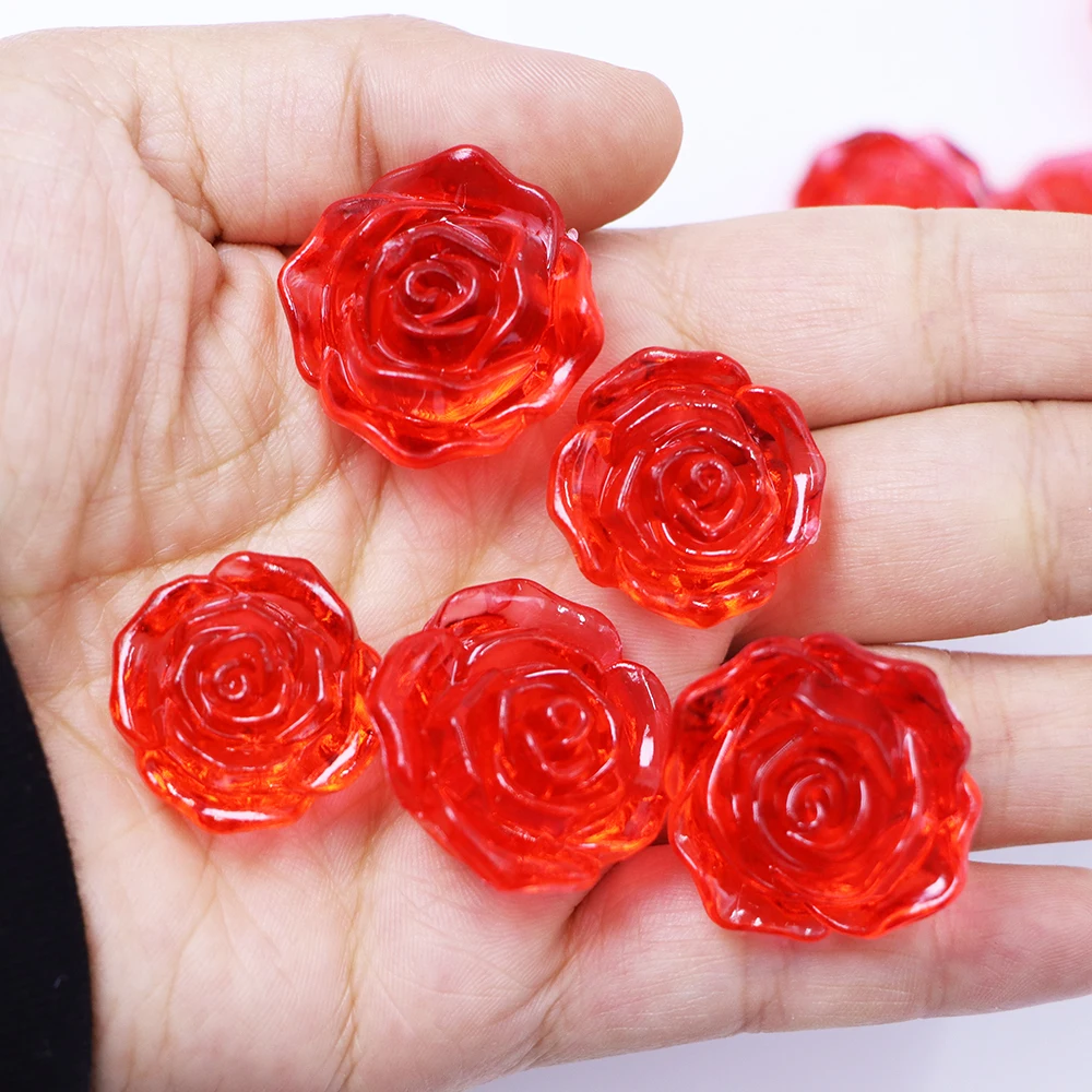 150pcs Hongzhi High Quality Acrylic Flower Beads No Hole Colorful Plastic Flower Beads For Wedding Table Curtain Decoration