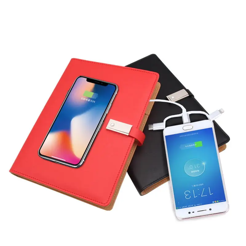 LORK Multifunctional Notebook Power Bank Notebook with USB Flash Drive PU Leather A5 Notebook Agenda Planner for Business Office