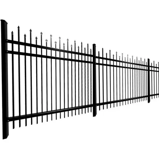 Square Post Welded Galvanized Wrought Iron Steel Picket Fencing for Garden Fence with Powder Coated