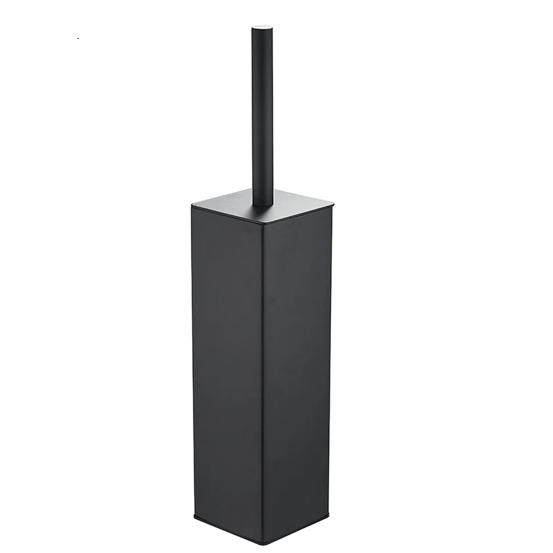 304 Stainless Steel Long Handle Toilet Cleaning Bowl Brushed Holder Set Black with Durable Scrubbing Bristles