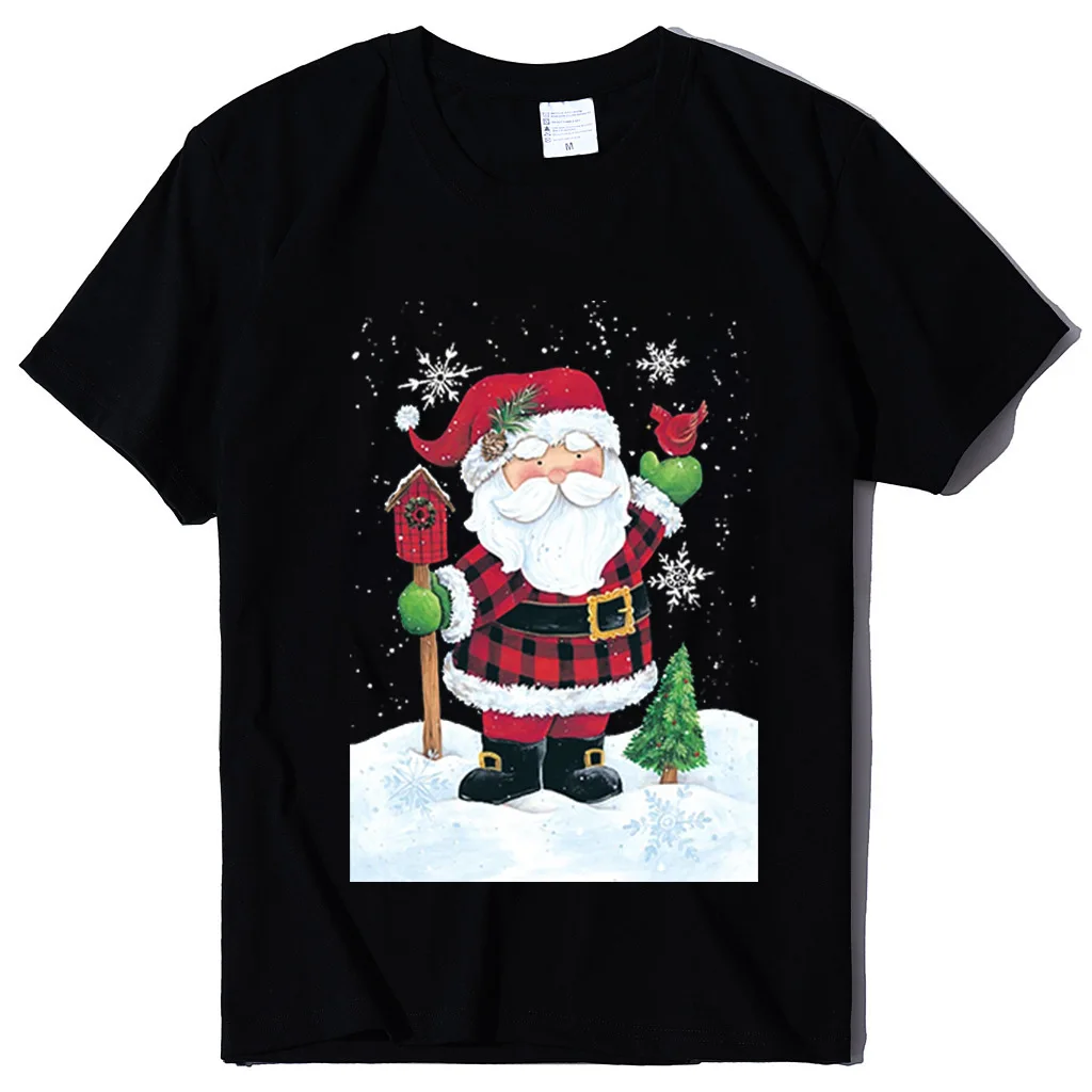 2025 Family wear round neck short-sleeved T-shirt 2024 custom printing tshirt European style Christmas shirts