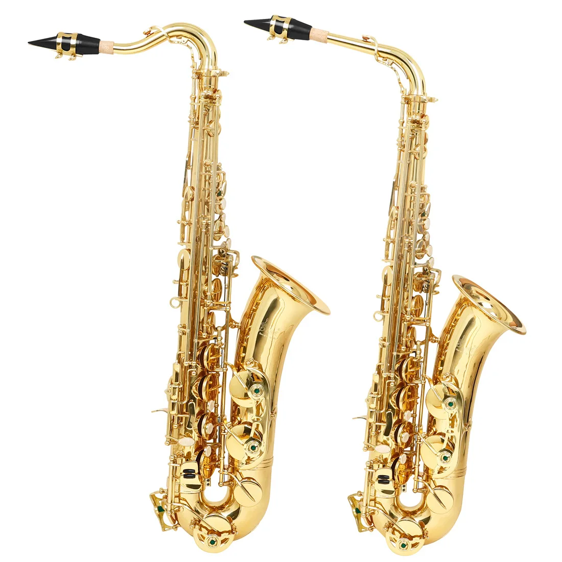 Gold Alto Saxophone C Key Saxophone Student Beginner with Updated Portable Case Reed Cleaning Kit Gloves Neck Strap Stand Parts