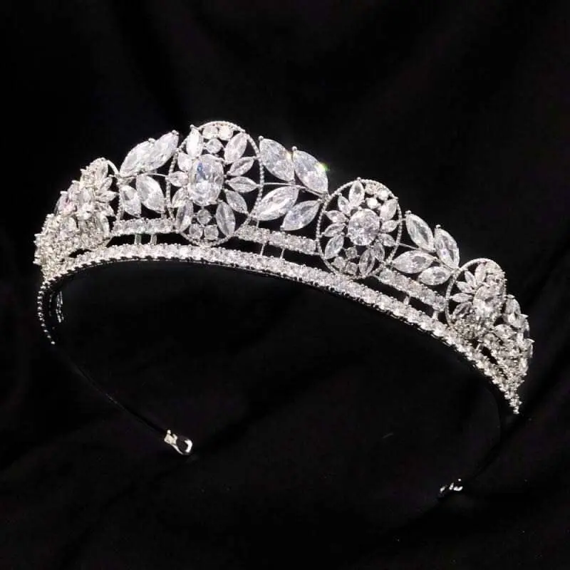 New design trendy wedding hair accessories cubic zirconia Pageant crown Tiaras and Crowns T0037