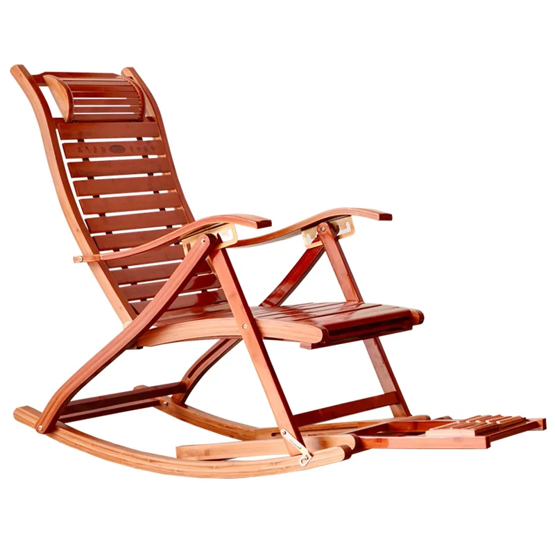 
Wholesale modern high quality outdoor rocking chair balcony leisure bamboo folding chair recliner 