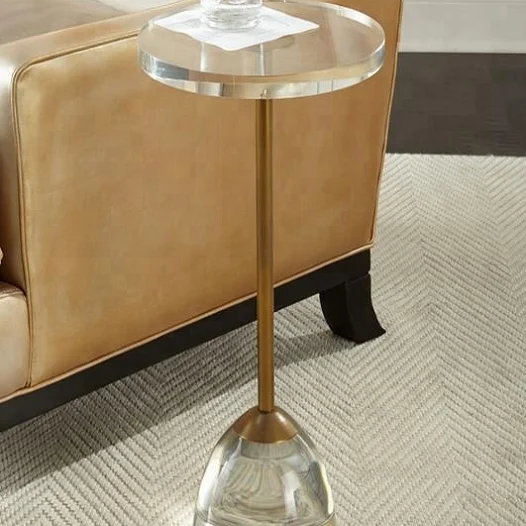 High Quality Living Room Furniture Modern Clear Acrylic and Metal Coffee Table Acrylic Martini Side Table