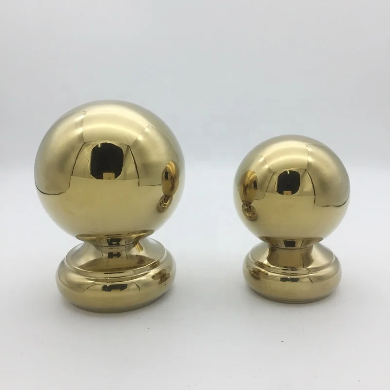 wholesale Dia 32mm gold color or brass plated Stainless Steel Hollow Ball Sphere with Base for Handrail Stair