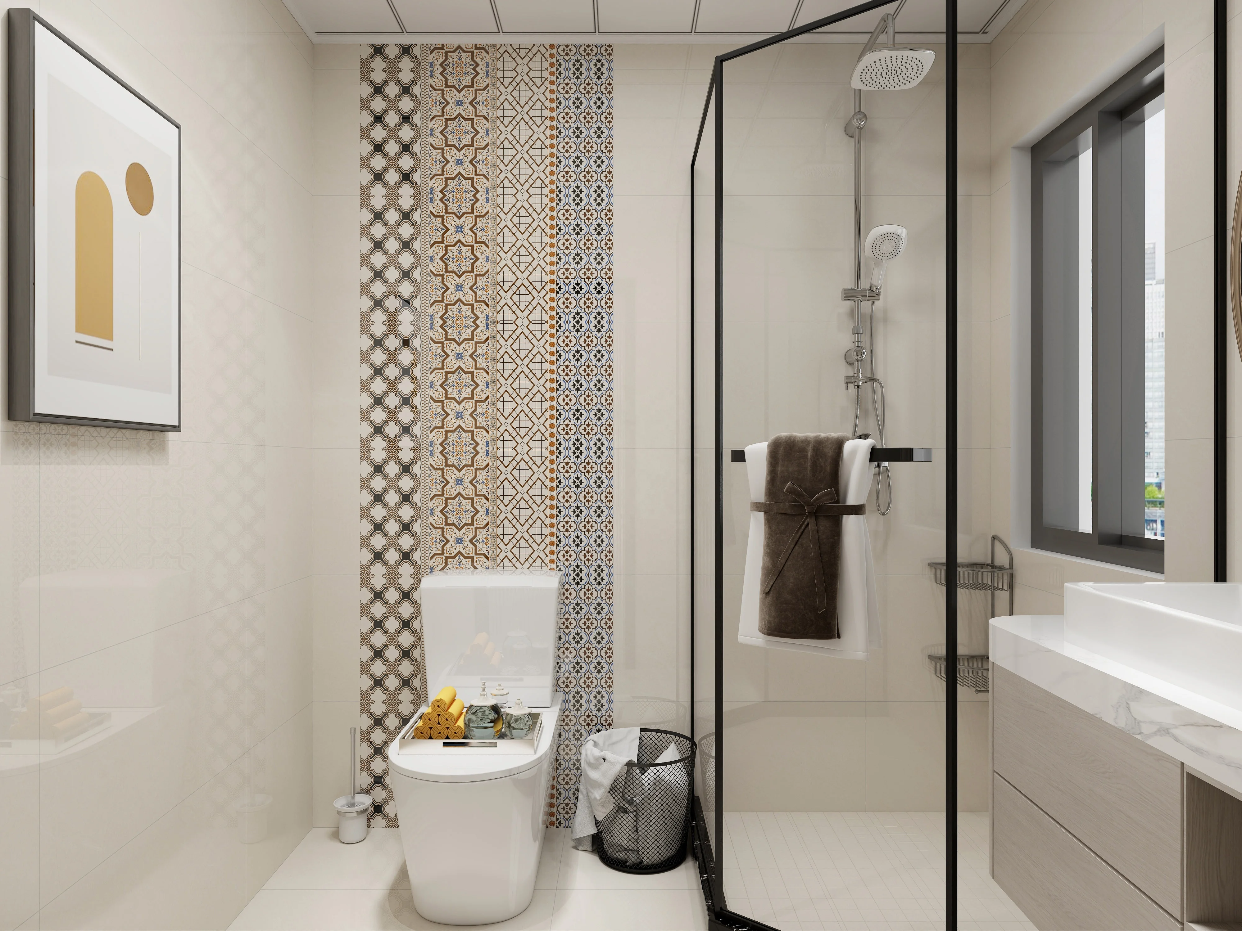 Good design 400*800mm ABH designs internior glossy porcelain wall tile marble look for Hotel and restaurant ceramic wall tile