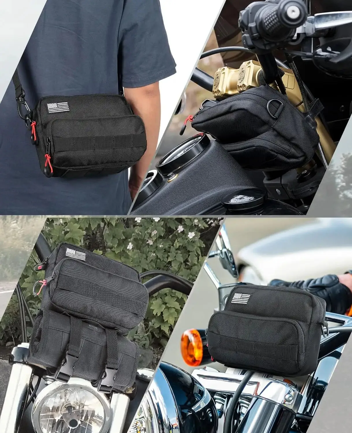 Fashion Waterproof Tactical Bicycle Bar Bag Universal Handle Bar Bag Portable Organizer Motorcycle Bag