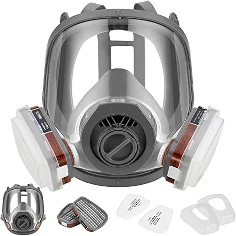 Three-port multi-purpose 6800 Industrial spraying Chemical Gas Smoke gas Mask Full Face Anti gas Respirator OEM