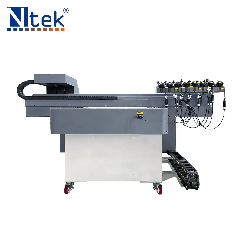 Ntek 3d color uv flatbed printer CMYK Varnish 6090 uv printer