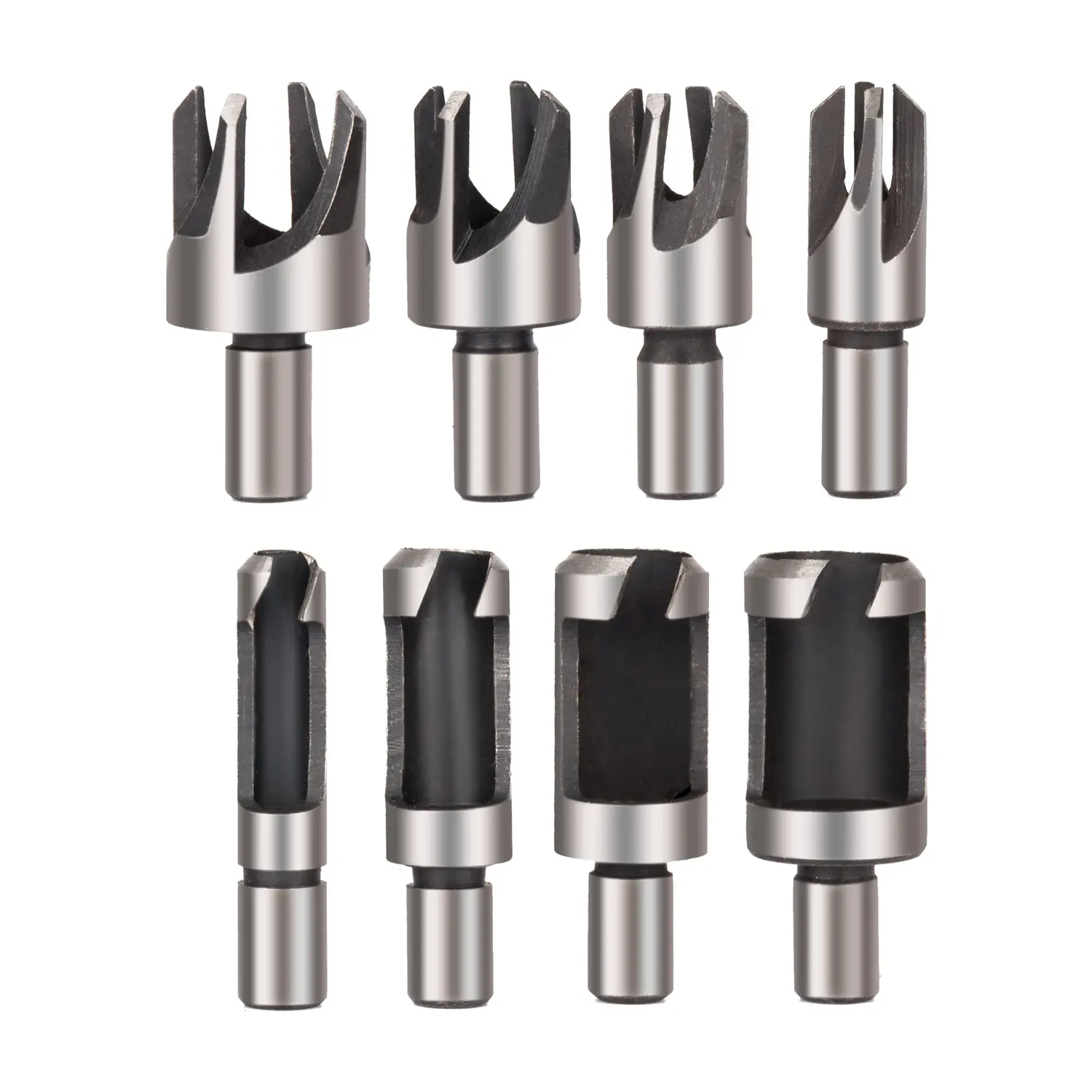 8pcs Wood Plug Cutter Drill Bit Set Straight and Tapered Taper Cutting Tool Woodworking Cork Drill Bit Knife 6mm 10mm 13mm 16mm