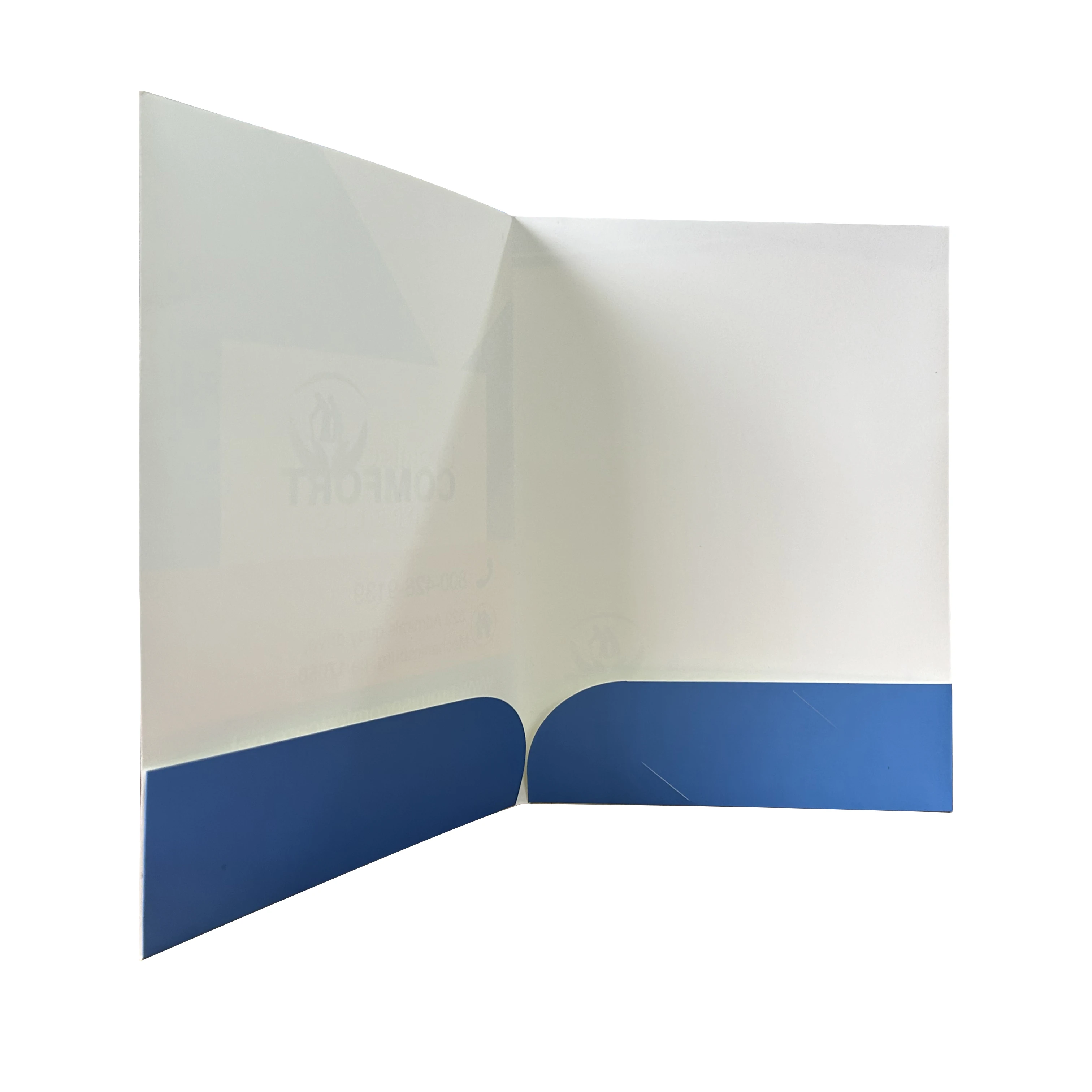 2 Pocket Custom logo Small Business A4 250G paper double-sided laminated full color business card slot folder