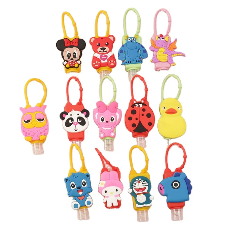 XH милый мультяшный дизайн 30 мл дезинфицирующее средство для рук с силиконовым держателем для бутылки