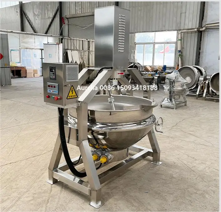 Fully automatic stir fry sugar pot ready to eat food planetary stirring frying pan commercial stir fry machine