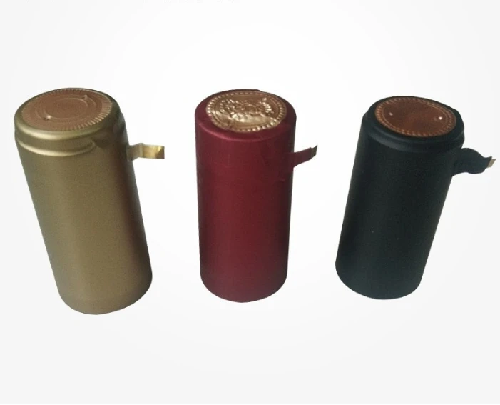 Black Red Gold PVC heat shrink capsules 120 count 3 colors wine shrink wrap wine bottle corks capsules for professional