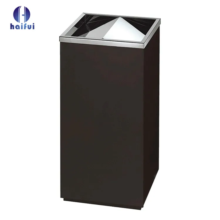 Hotel and restaurant lobby use stainless steel swing lid rubbish bins