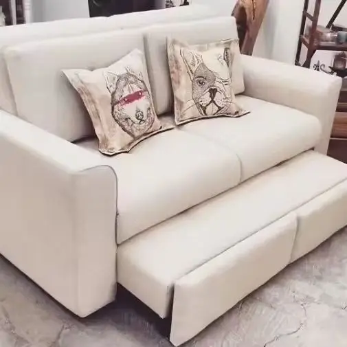 New design Home Furniture Hotel 3 seat Wood Frames Fabric Leather Living Room Folding Sofa Bed