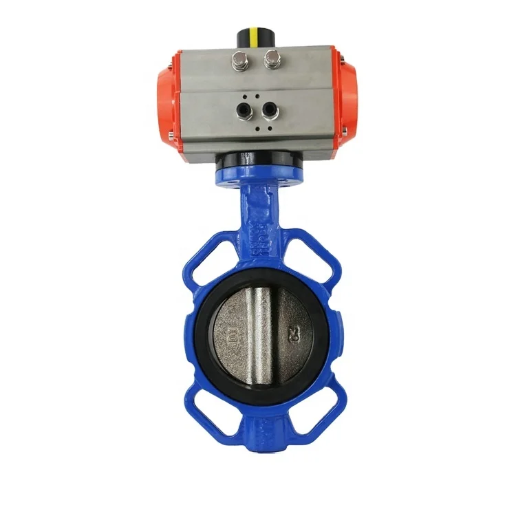 Bundor pneumatic butterfly valve wafer butterfly valve factory price CE EAC ISO TS approved butterfly valve