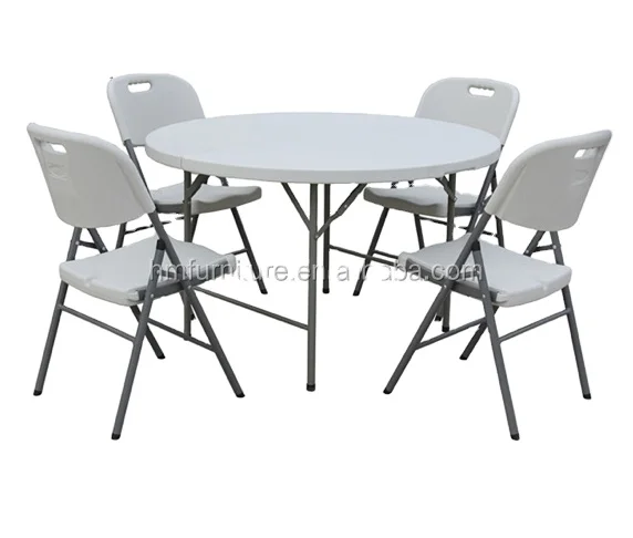 4FT Banquet plastic round folding table for 6 seats