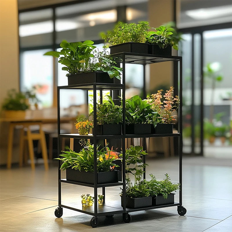 Customized 4/5/6 Tier Potted Metal Plant Stand For Home Decoration Flowerpot Display Stand