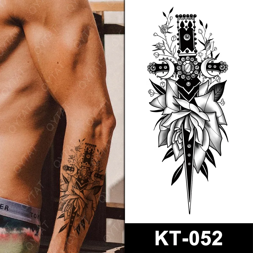 Реалистичная чернильная имитация Временной Татуировки QYTAT для мужчин