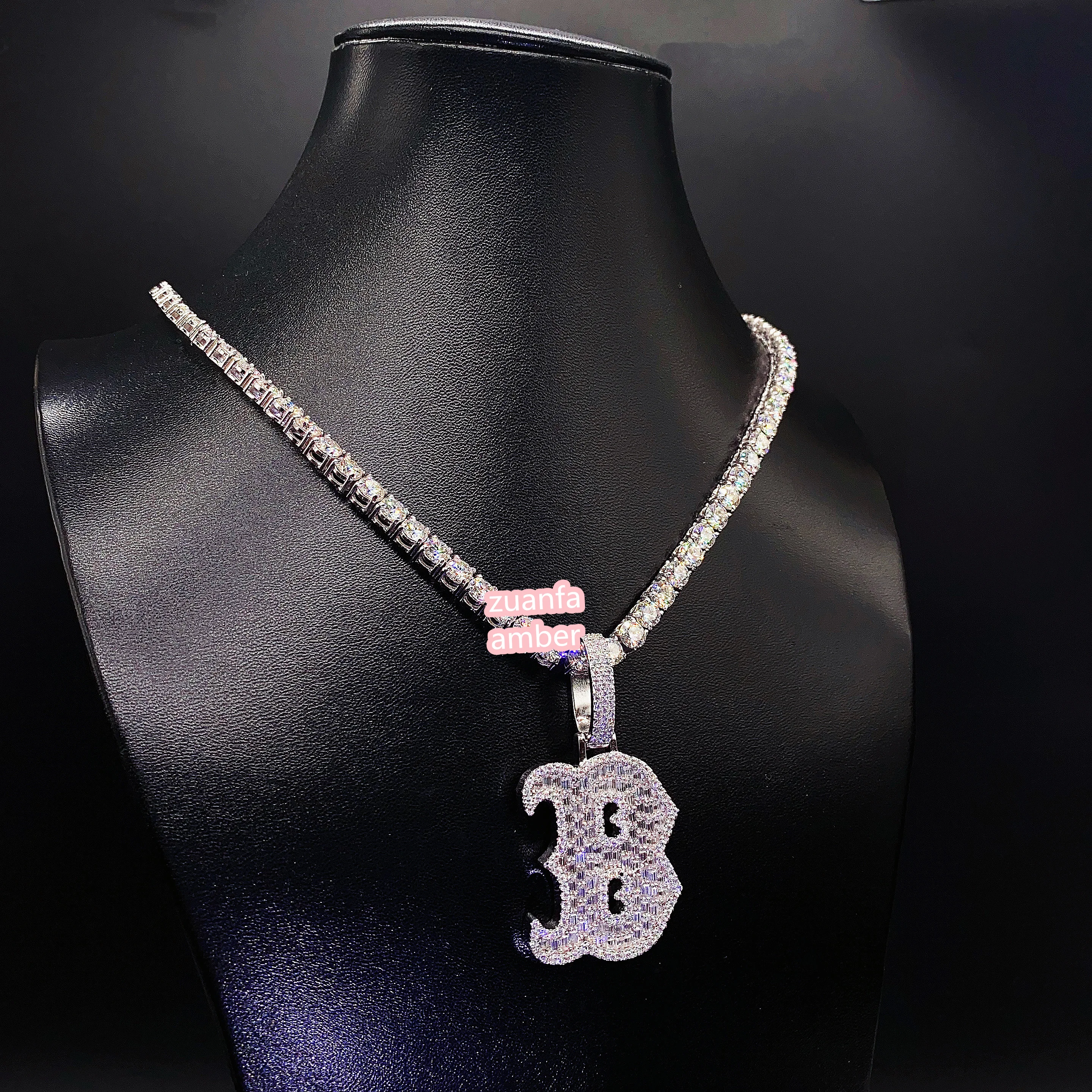 Подвеска с буквой B в стиле хип-хоп ювелирное украшение из натурального твердого золота каменной бабочкой/изумрудной лабораторной бриллиантовой Муассанит ожерелье инициалом 2022