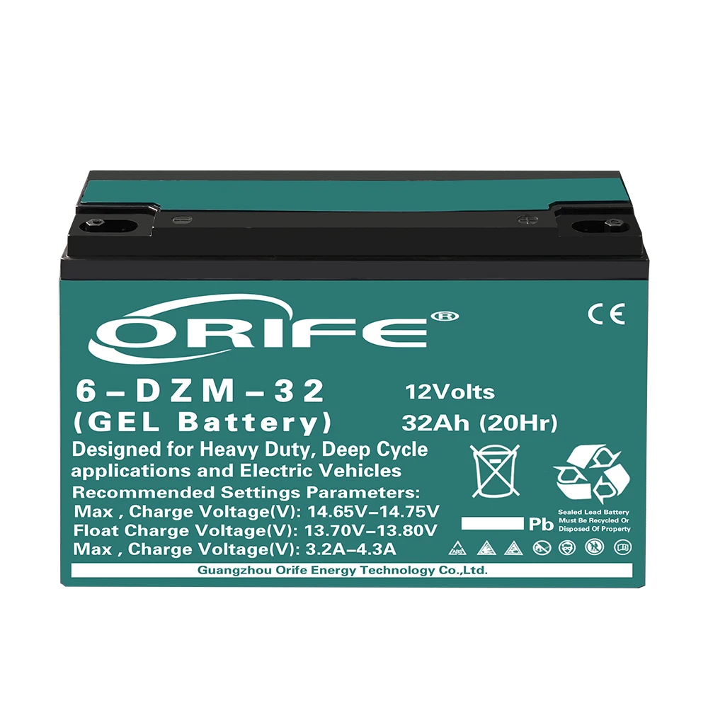 ORIFE custom 1 year warranty gobel power gel battery 6-DZM-32 12v 38ah 6evf32 battery lead acid battery ebike