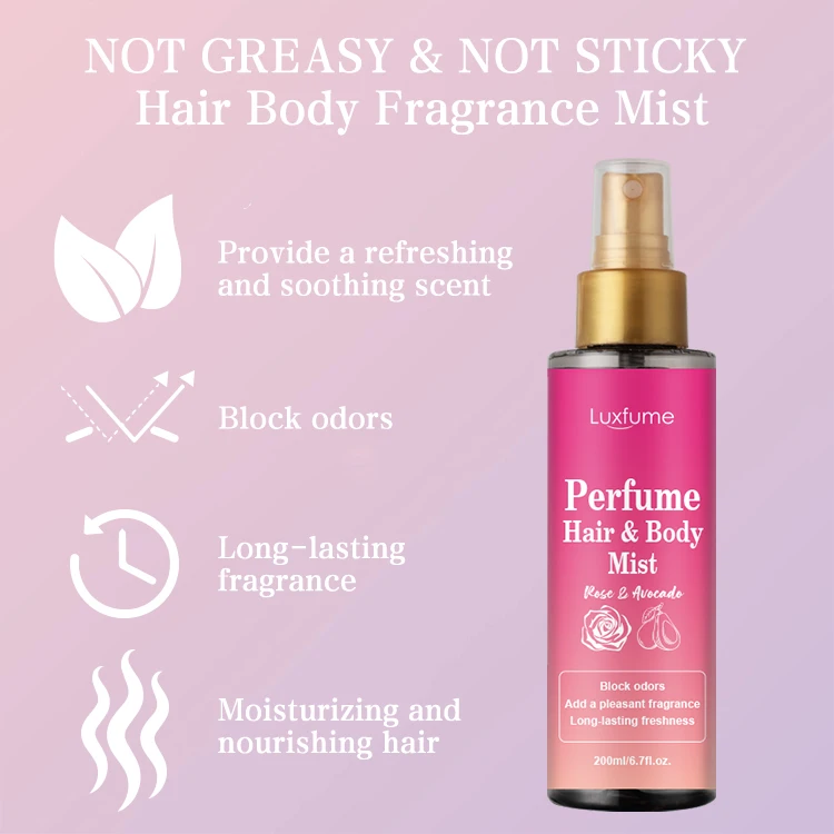 Rose Hair Perfume Spray Fragrance Organic Hair And Body Fragrance Mist