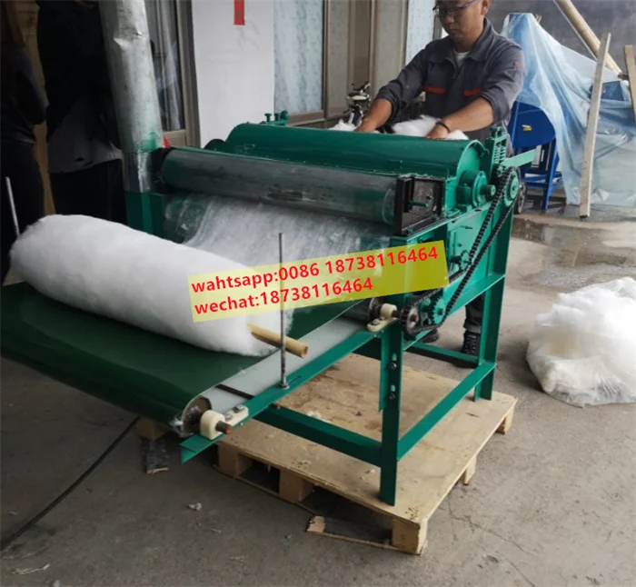 cotton wool rolls making machine cotton fibers carding machine old cotton opening rolling machine for clothes recycling