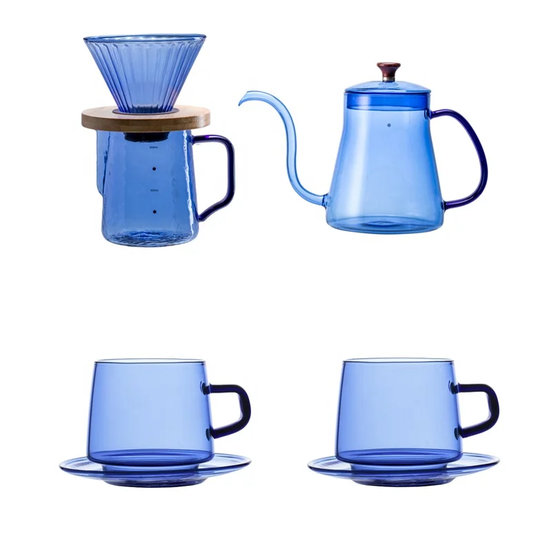 2022Sharing Coffee Pot Glass Coffee Server 600ml Heat-Resistant Glass Teapot With Handle