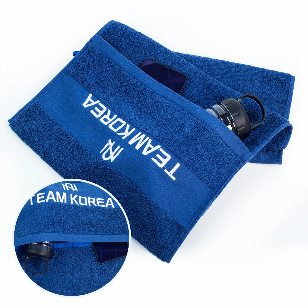 Custom Logo Sports Towels 100% Cotton Fitness Workout Bench Magnetic Sweat Gym Towel With Zipper Pocket