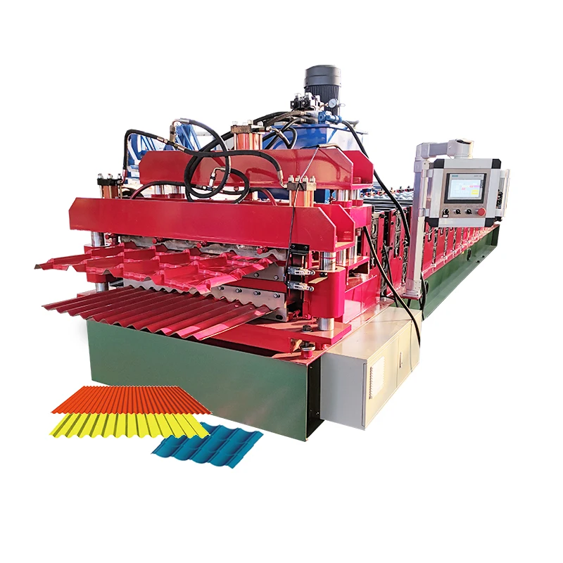 
metal roofing galvanized aluminum corrugated steel sheet making machine colored steel wall roof panel cold roll forming machine 