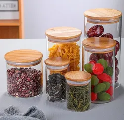 Manufacturers wholesale glass candle jar storage jar household food dried fruit grains storage jar with lid