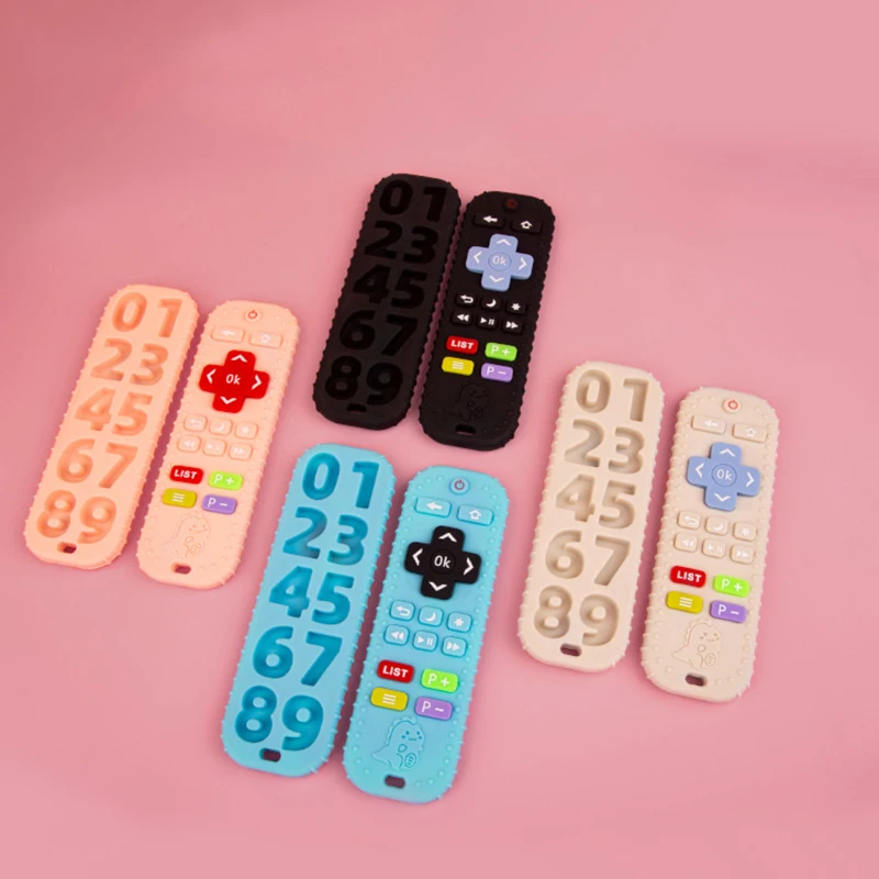 New BPA Free Baby Chew Toys Soft TV Remote Control Teething Toys Silicone Remote Control Shape Teether Toys For Newborn Toddler