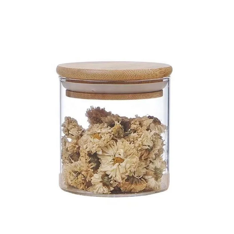 High Borosilicate Food Grade Storage Glass Jar With Cork Lid