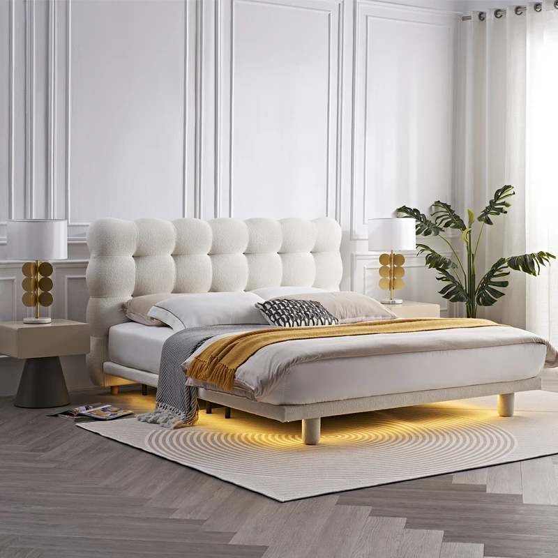 GC Frame King Size Luxury With Soft Bed Headboard Platform Single Double Size Twin Full Queen Up-holstered Soft Bed