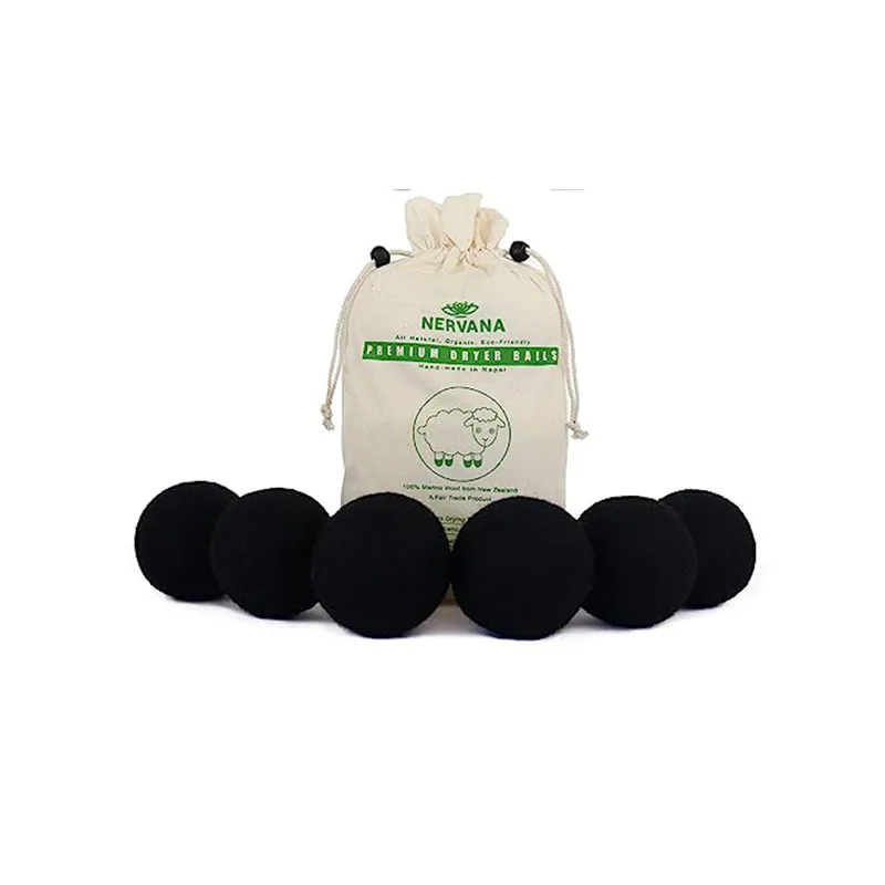 Organic New Zealand Wool Dryer Balls Handmade in 7cm Natural Felt for Cleaning and Washing Packaged in Cotton Bag