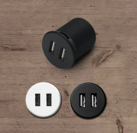  Мебель использовать круглый двойной USB порт зарядное устройство гнездо для стола и