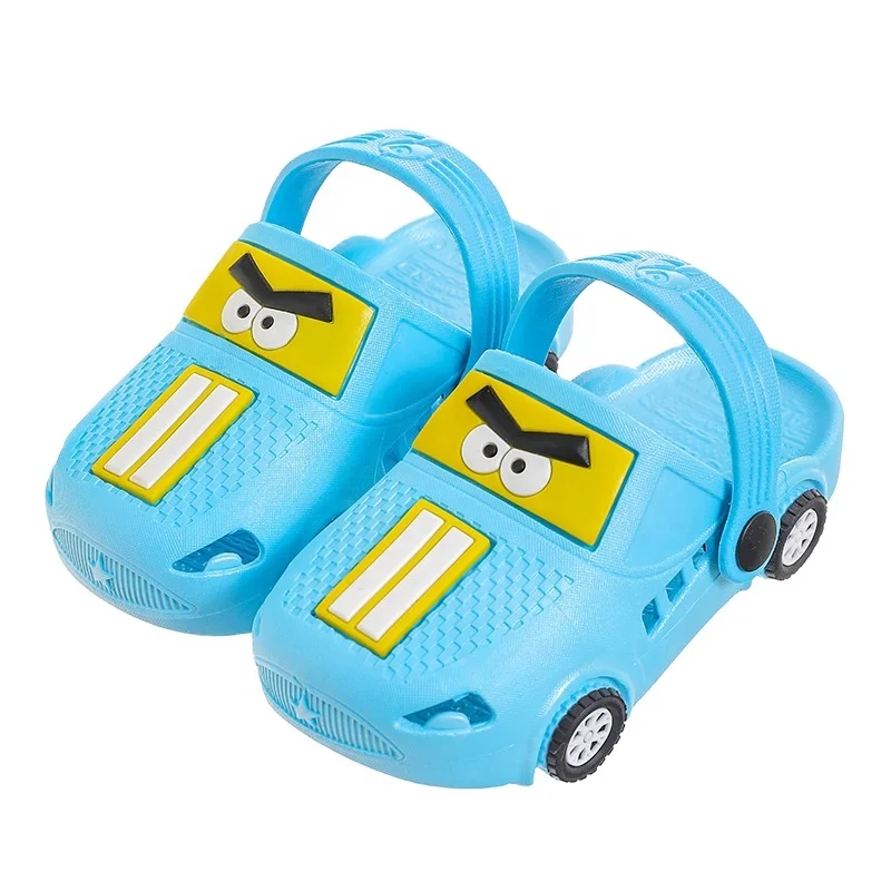 Детские летние тапочки для мальчиков и девочек, Нескользящие сандалии с дырками для дома и автомобиля