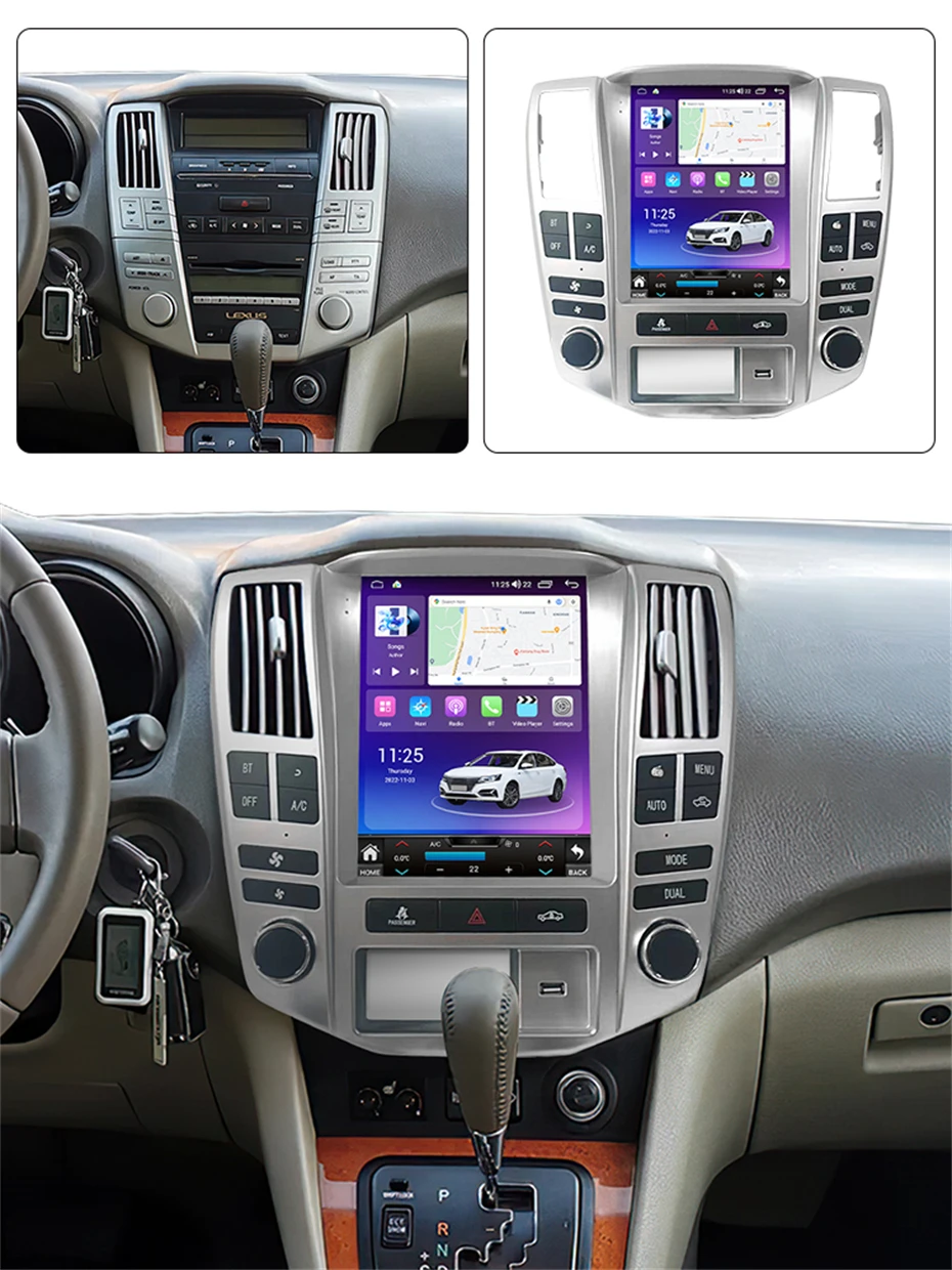 128G Android 12 IPS Screen Car GPS For Lexus RX300 RX330 RX350 RX400h Toyota Harrier Radio Video Player AutoRadio Tape Recorder