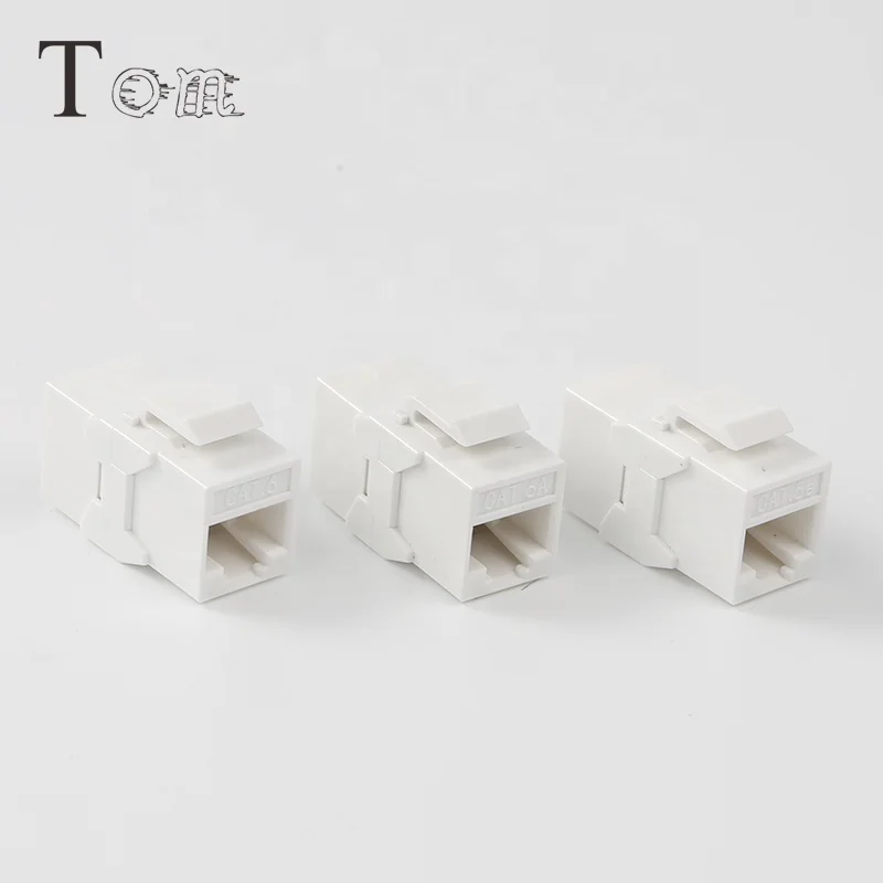TOM-KJ-29 CAT5E/CAT6/CAT6A UTP 180 degree telecom communication INLINE COUPLER KEYSTONE JACK