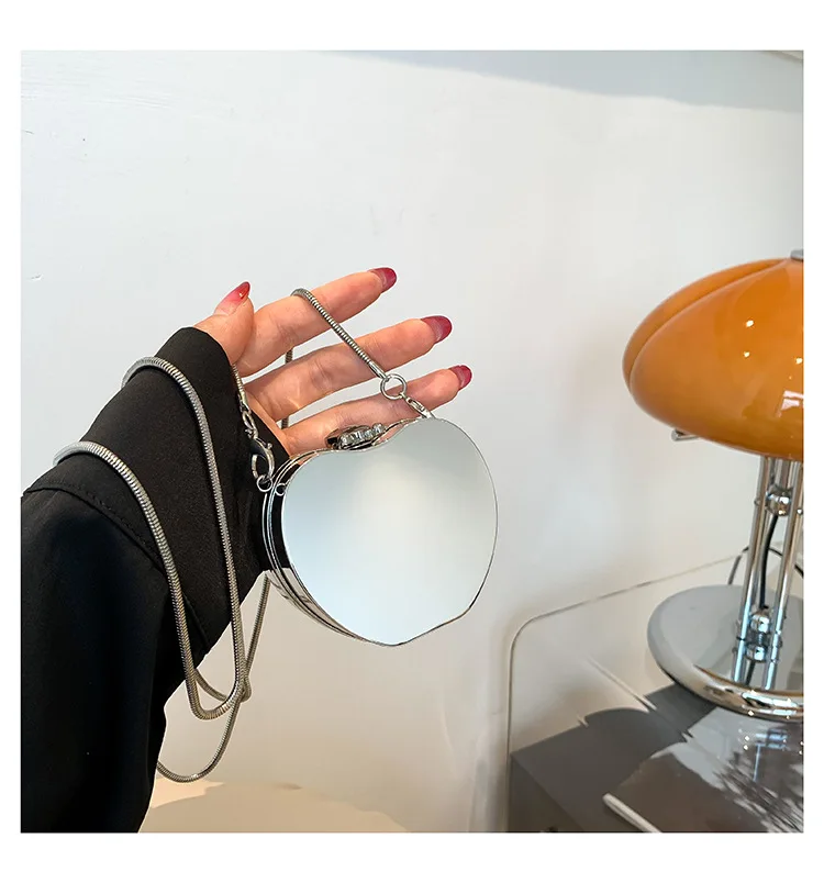 Fashion Ladies New Shiny Acrylic Chain Purse One Shoulder Bag Mini Headphone Handbag for Women