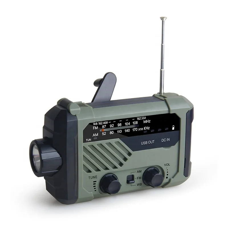 Solar Crank NOAA Weather Radio for Emergency with AM/FM (1600462608434)